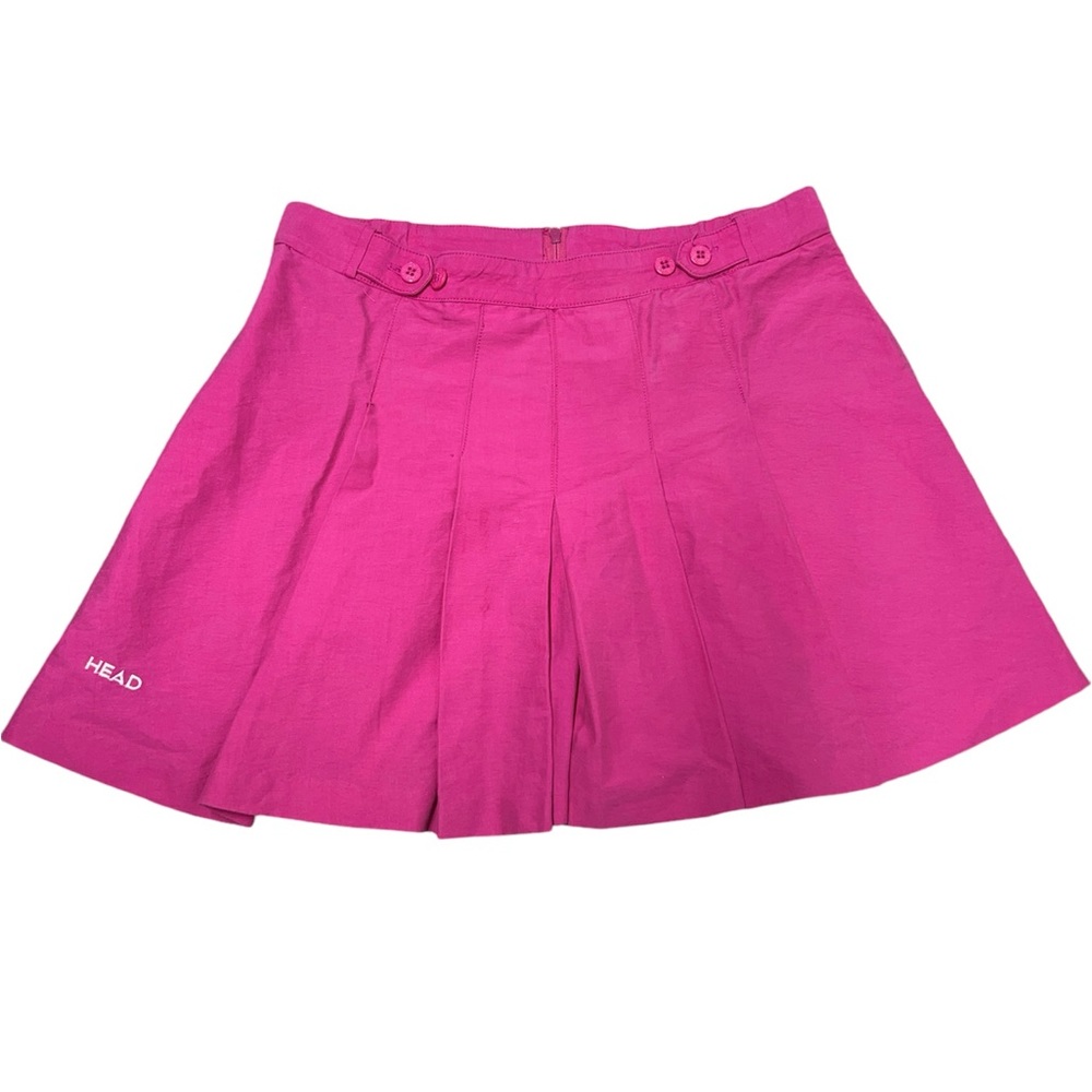 Vintage HEAD Sportswear Pleated Tennis Mini Skirt Pink Y2K size 6 cotton